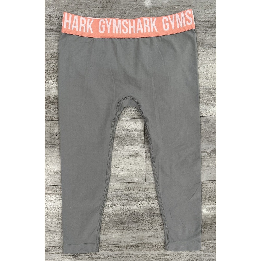 GYMSHARK Cropped Leggings Womens Size Medium Gray Pink Capri Pants Great Cond